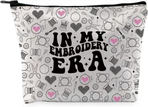 G2TUP Hand Embroiderer Lover Gift Hand Embroiderer Makeup Bag Needlepoint Lover Cosmetic Bag Stitcher Lover Gift (Hand Embroiderer MB)