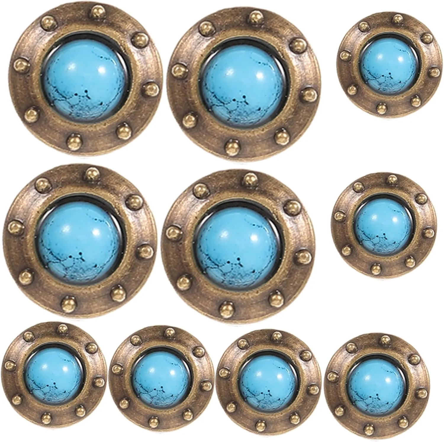 Gadpiparty 2sets 10pcs Retro DIY Bag Buttons Elegant Chic Concho Buckle Decor for Leather Crafts Durable and Material for Clothing and Accessories 10pcs*2