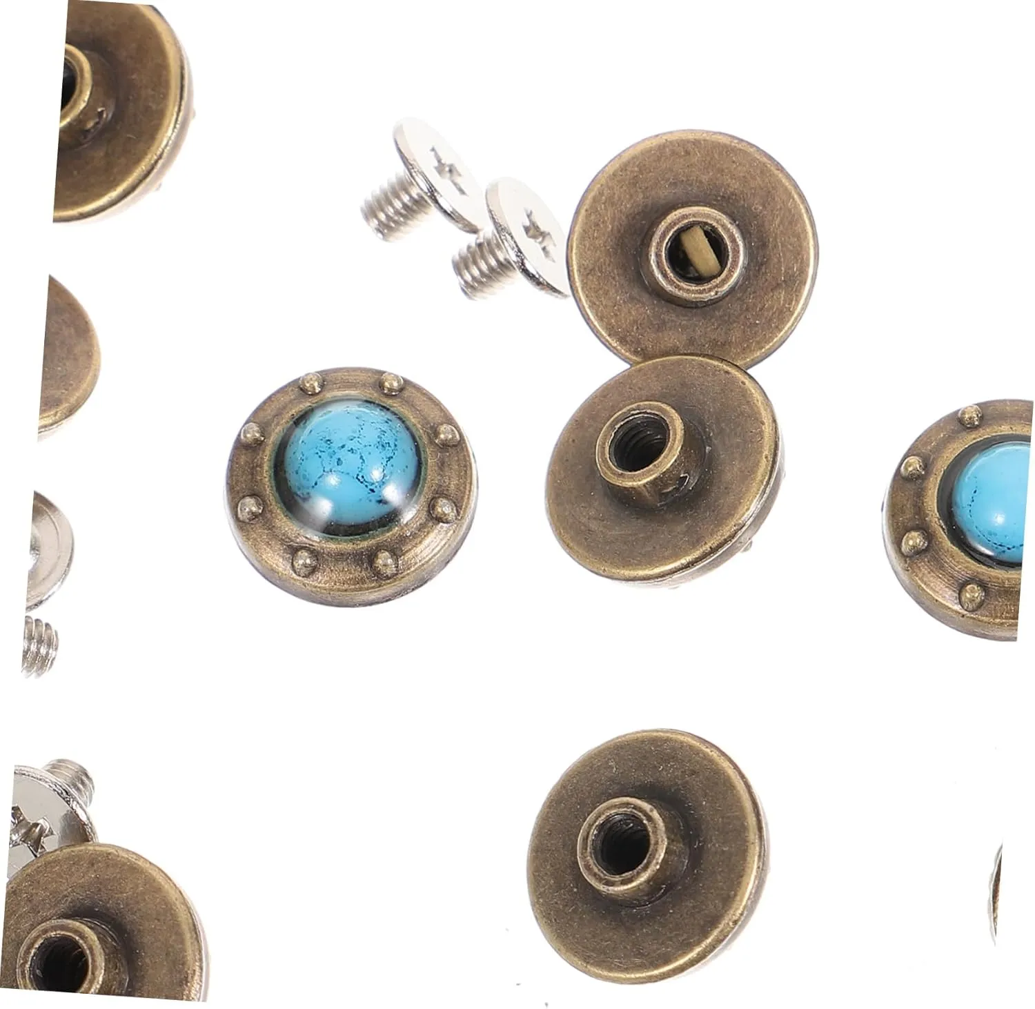 Gadpiparty 2sets 10pcs Retro DIY Bag Buttons Elegant Chic Concho Buckle Decor for Leather Crafts Durable and Material for Clothing and Accessories 10pcs*2