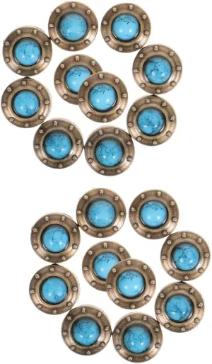 Gadpiparty 2sets 10pcs Retro DIY Bag Buttons Elegant Chic Concho Buckle Decor for Leather Crafts Durable and Material for Clothing and Accessories 10pcs*2