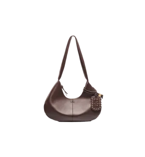GANNI Seal Brown Hobo Bou Bag