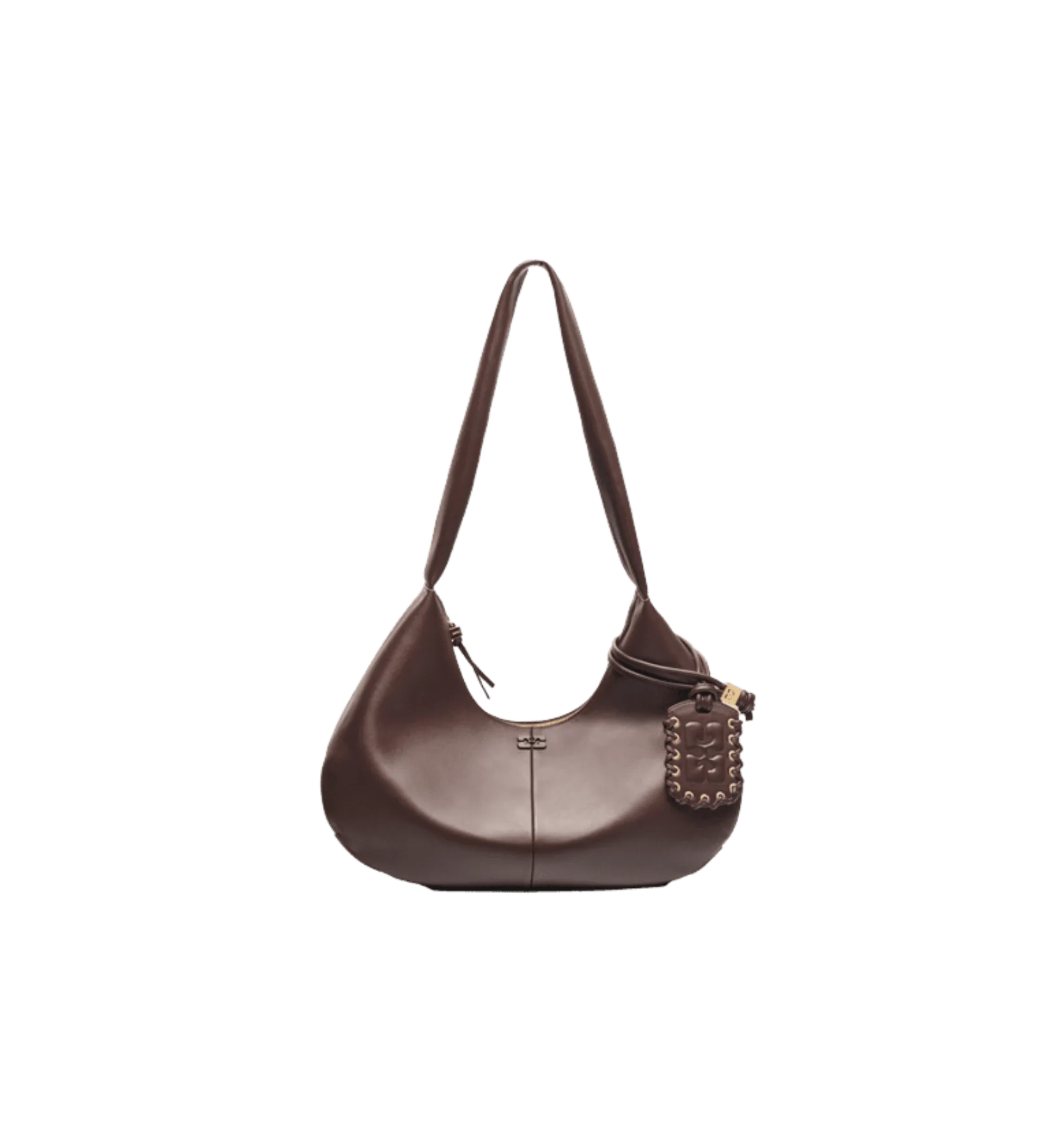 GANNI Seal Brown Hobo Bou Bag