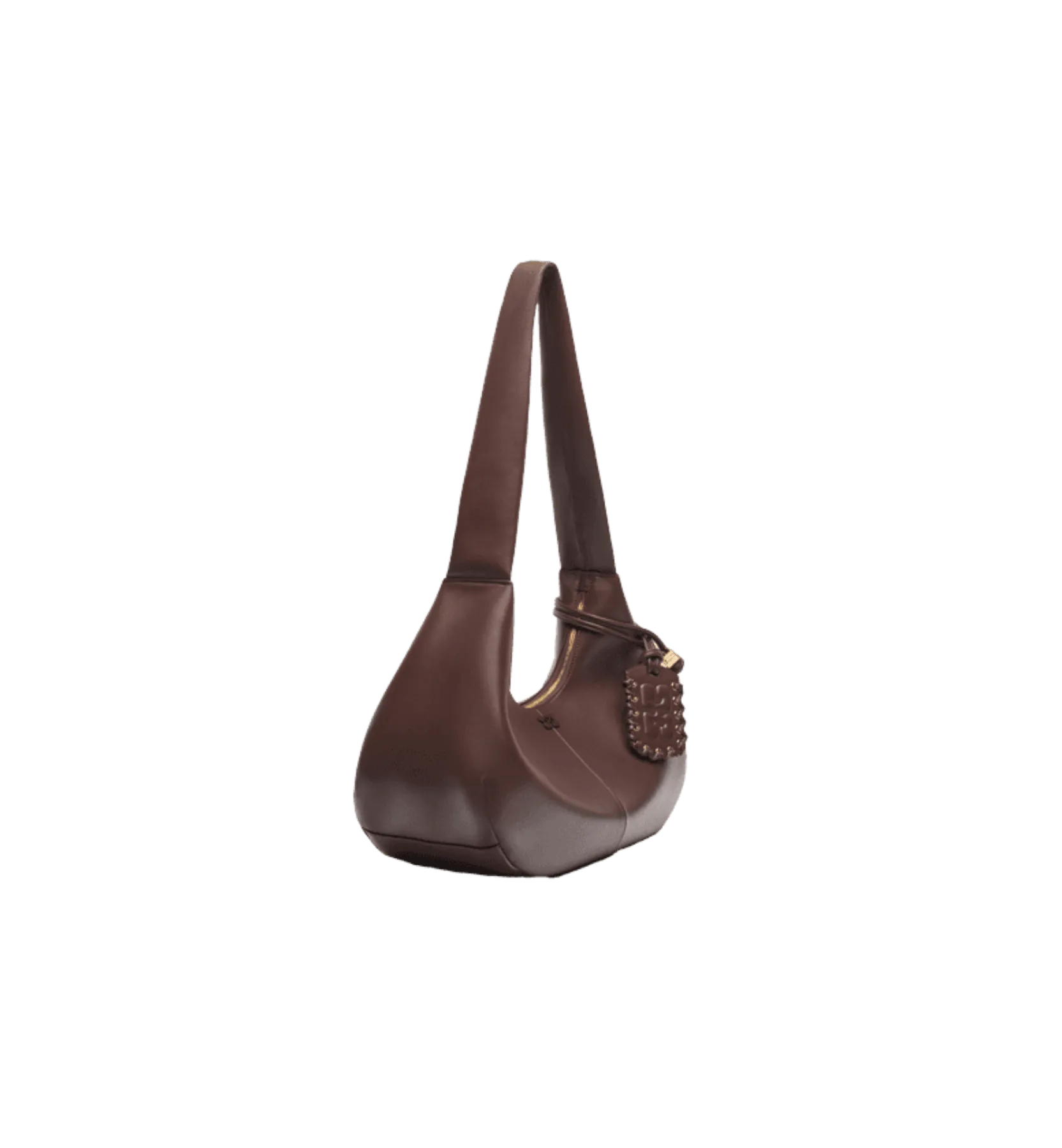 GANNI Seal Brown Hobo Bou Bag