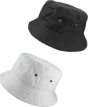 Gelante Solid Color 100% Cotton Bucket Hat for Women and Men Packable Travel Summer Beach Hat