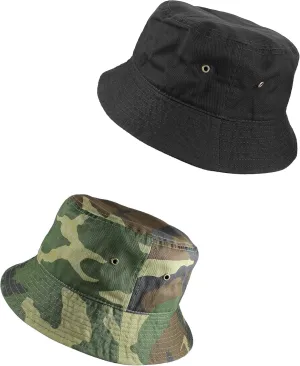 Gelante Solid Color 100% Cotton Bucket Hat for Women and Men Packable Travel Summer Beach Hat