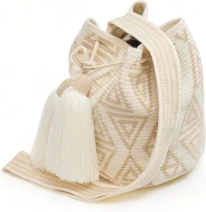 Generic Original WAYUU mochila bag for women, authentic crochet pattern Handmade boho crossbody, Fairtrade Gifts from Colombia., Design 27 - Medium