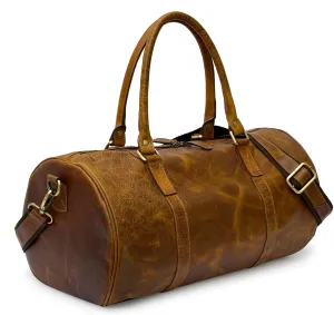 Genuine Leather Gym Bag (Hunter Brown)