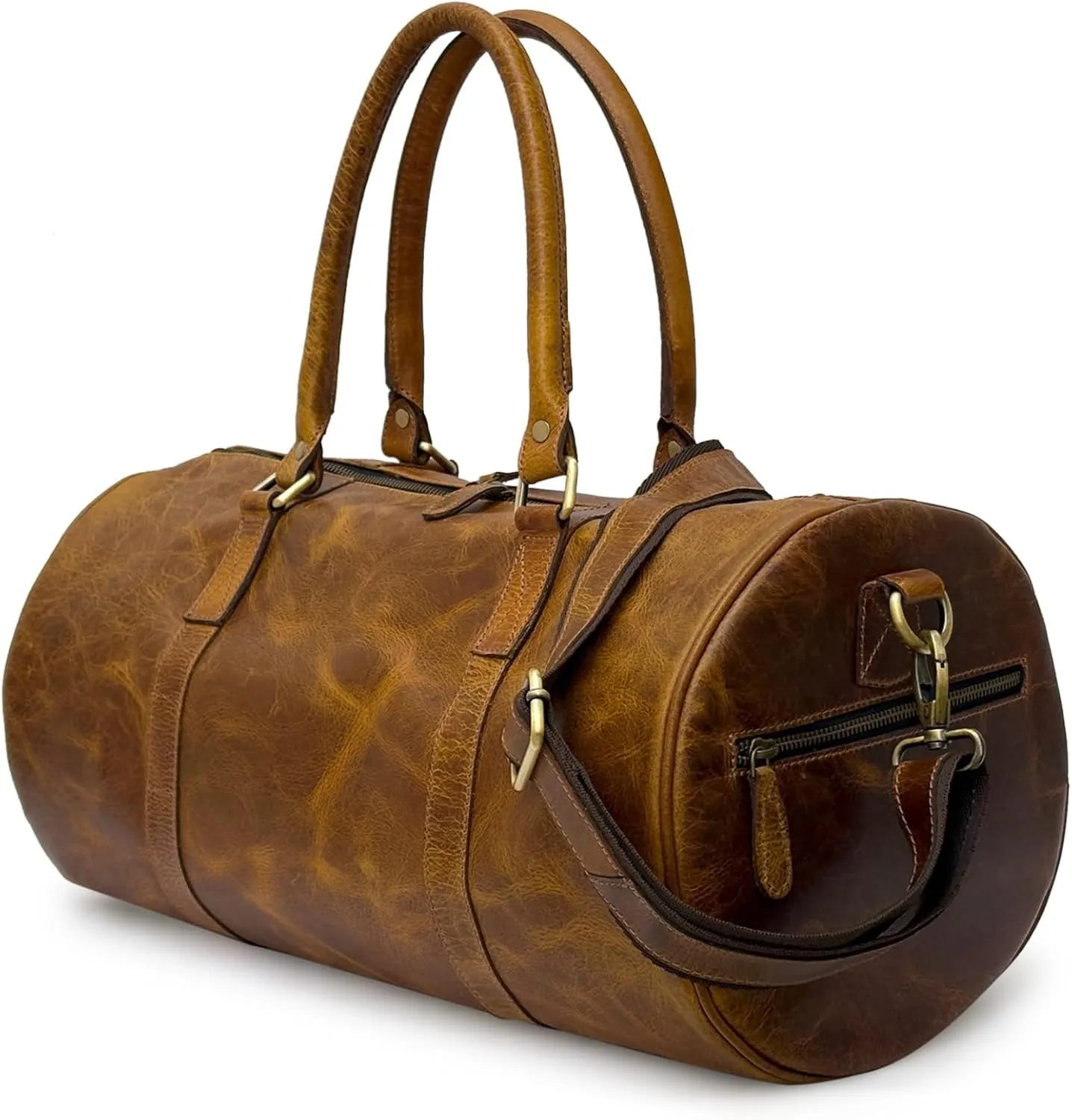 Genuine Leather Gym Bag (Hunter Brown)