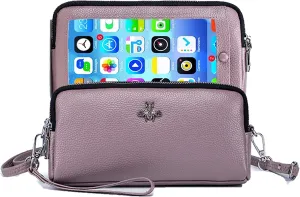 Genuine Leather Touch Screen Phone Bag Case Wristlet Handbag Wallet for Women Girls
