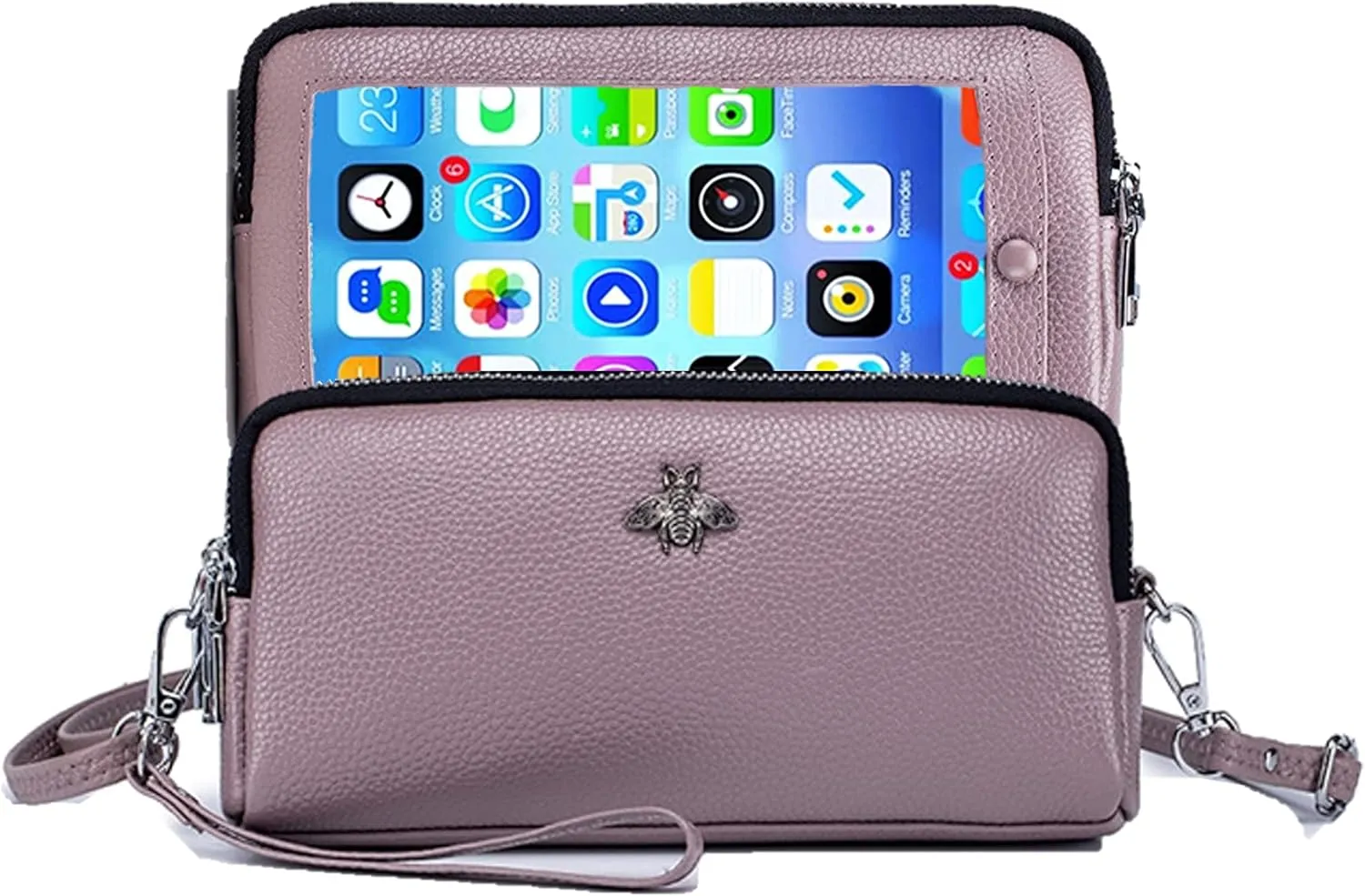 Genuine Leather Touch Screen Phone Bag Case Wristlet Handbag Wallet for Women Girls