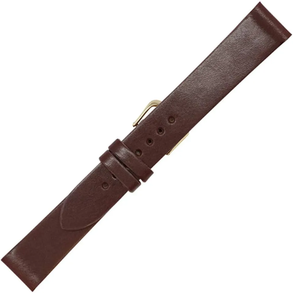 Genuine Leather Watch Band Leather Watch Strap with Hand-Painted Edges | Leather Watch Band with Interchangeable Gold And Silver Buckles & Complementary Spring Bars