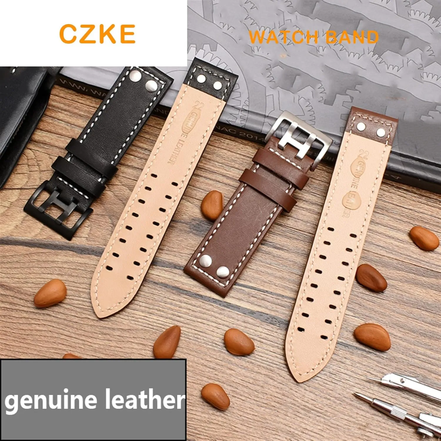 Genuine Leather Watchband For HAMILTON H760250 H77616533 Wristband Brand Watch Straps 20mm 22mm With Button Clasp