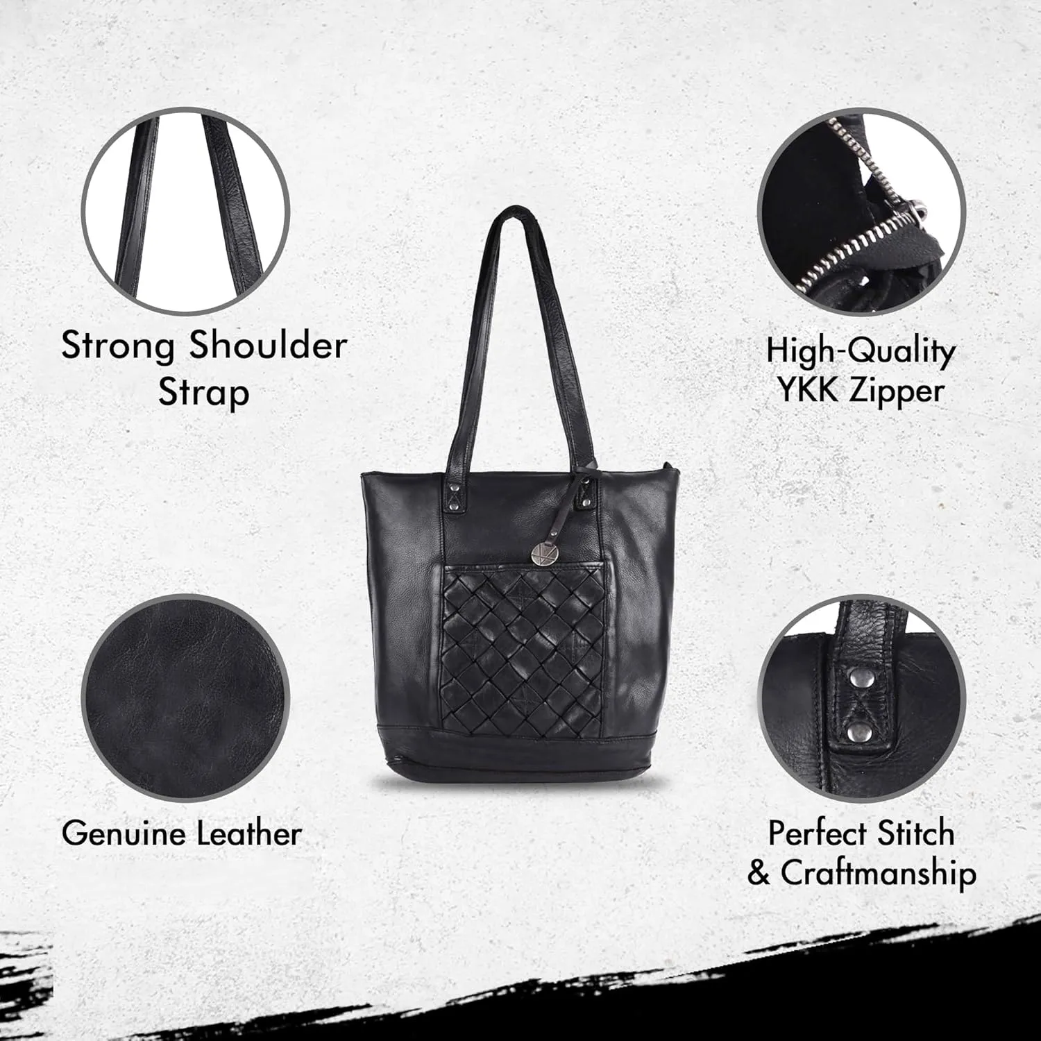 Genuine Leather Women's Tote Handbags, Satchel Purse Ladies Shoulder Bags with Top Handle