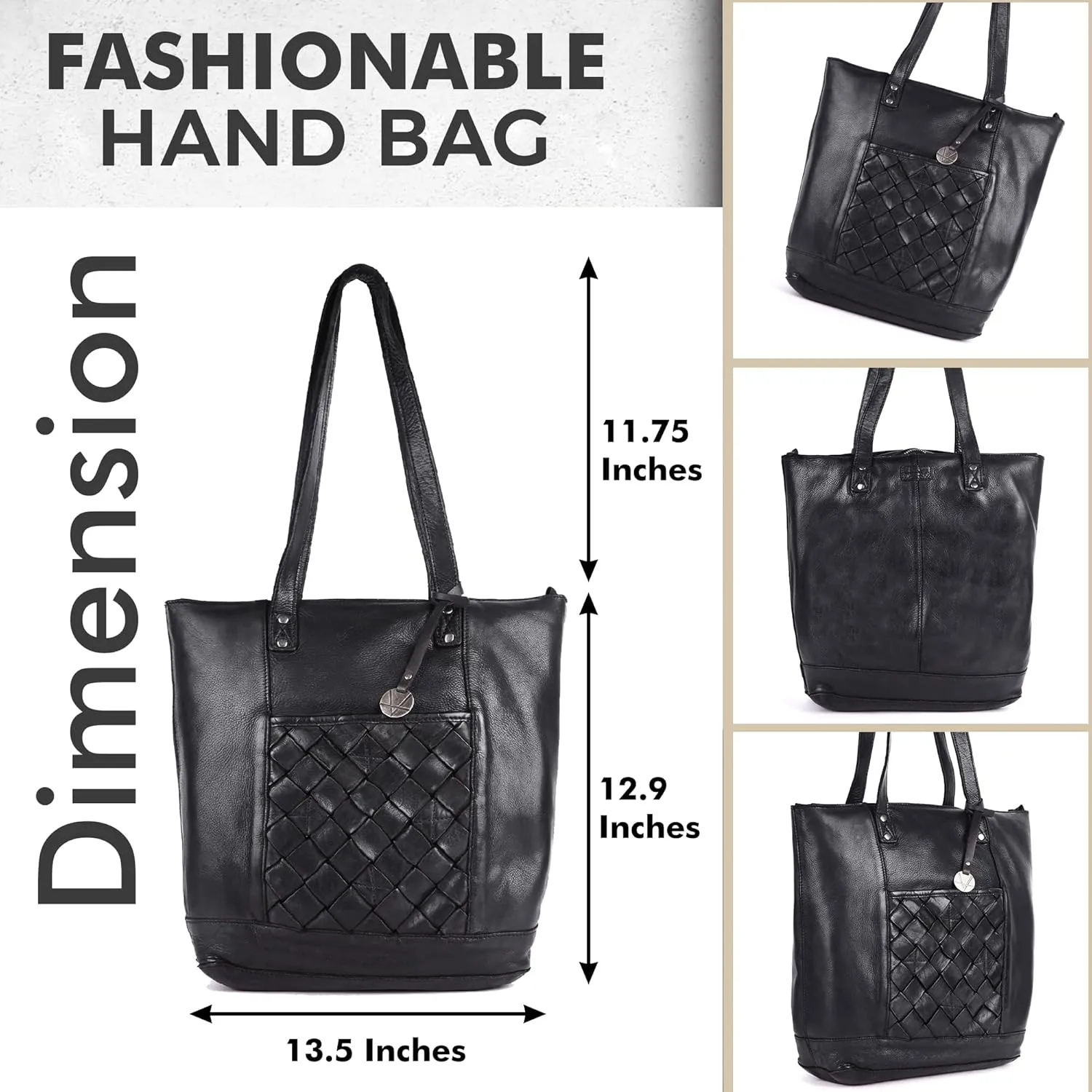 Genuine Leather Women's Tote Handbags, Satchel Purse Ladies Shoulder Bags with Top Handle