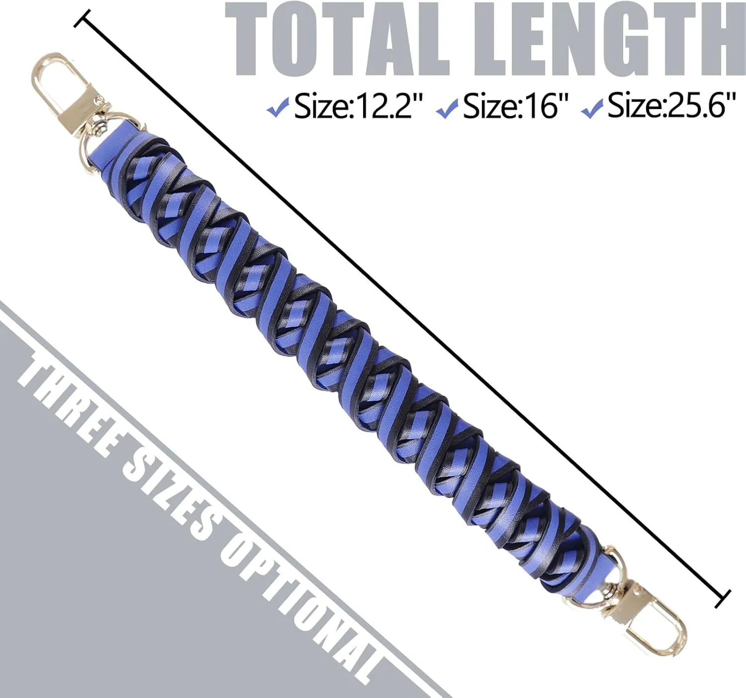 Genuine Vachetta Leather Braided Handle Compatible for Beaubourg Hobo Top Handle Neonoe Strap (12.2" L, Blue)