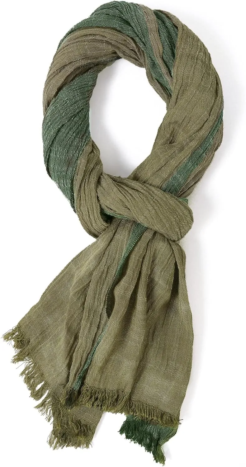 GERINLY Color Block Spring Scarf for Men Long Neck Wraps Shawl Urbanstyle Scarf Gift for Men