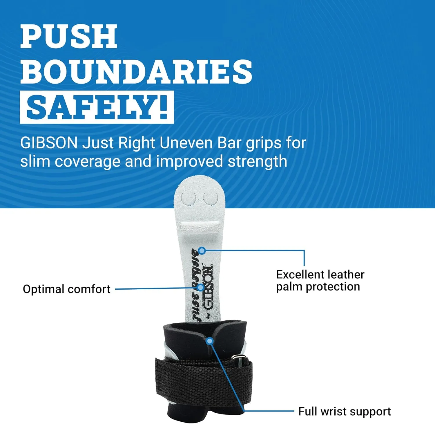 Gibson Athletic Just Right Neo Gymnastic Grips for Women, Leather Grip with Neoprene Wrist Guard, Hook & Loop Closure, Grips for Early Competitor, Gymnastics Grips for Girls - Made in USA