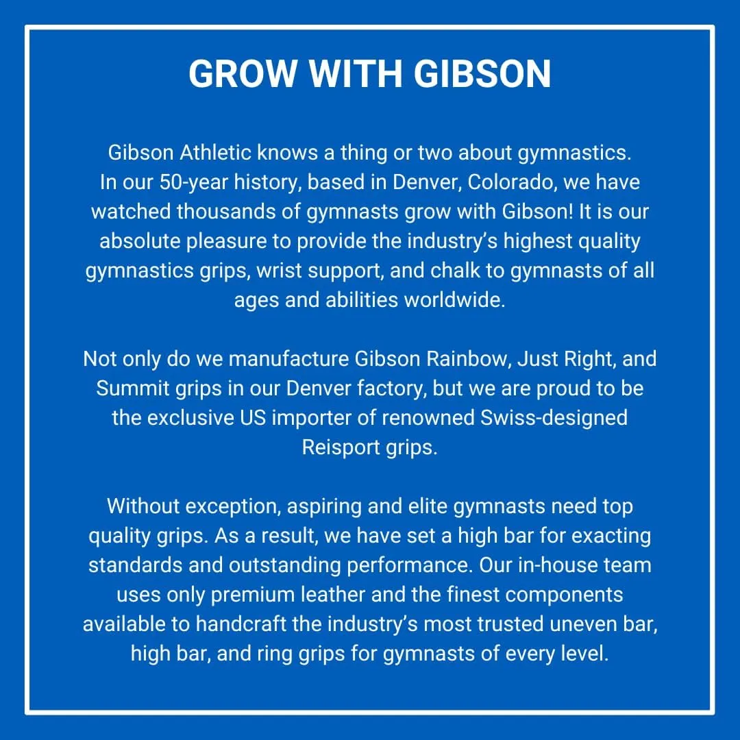 Gibson Athletic Just Right Uneven Bar Gymnastics Grips for Girls - Narrow Fit Leather Hand Grips for Gymnastics Bars - Gymnastics Equipment & Accessories, Made in USA