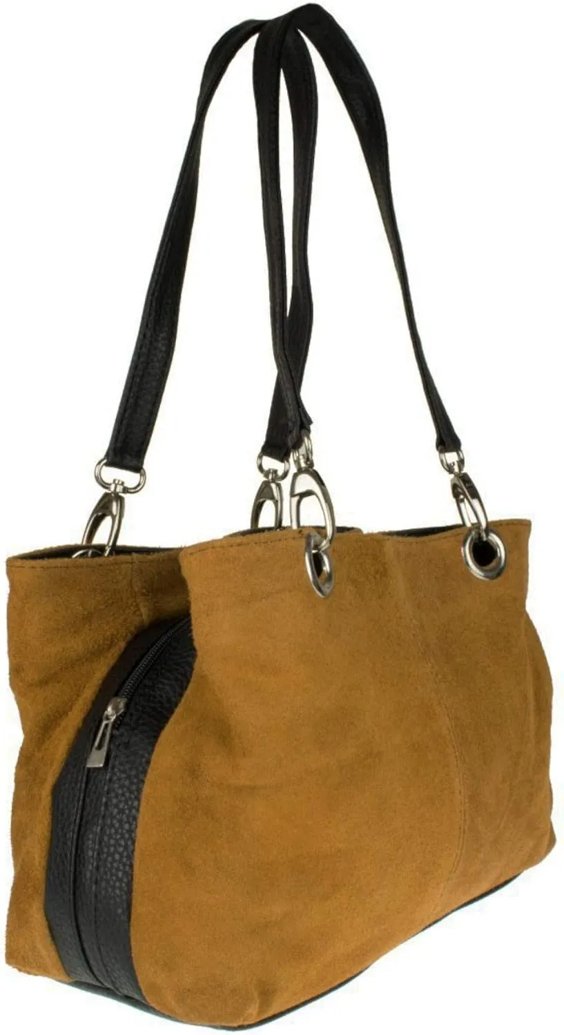 Girly HandBags Womens Italian Suede Leather Shoulder Bag