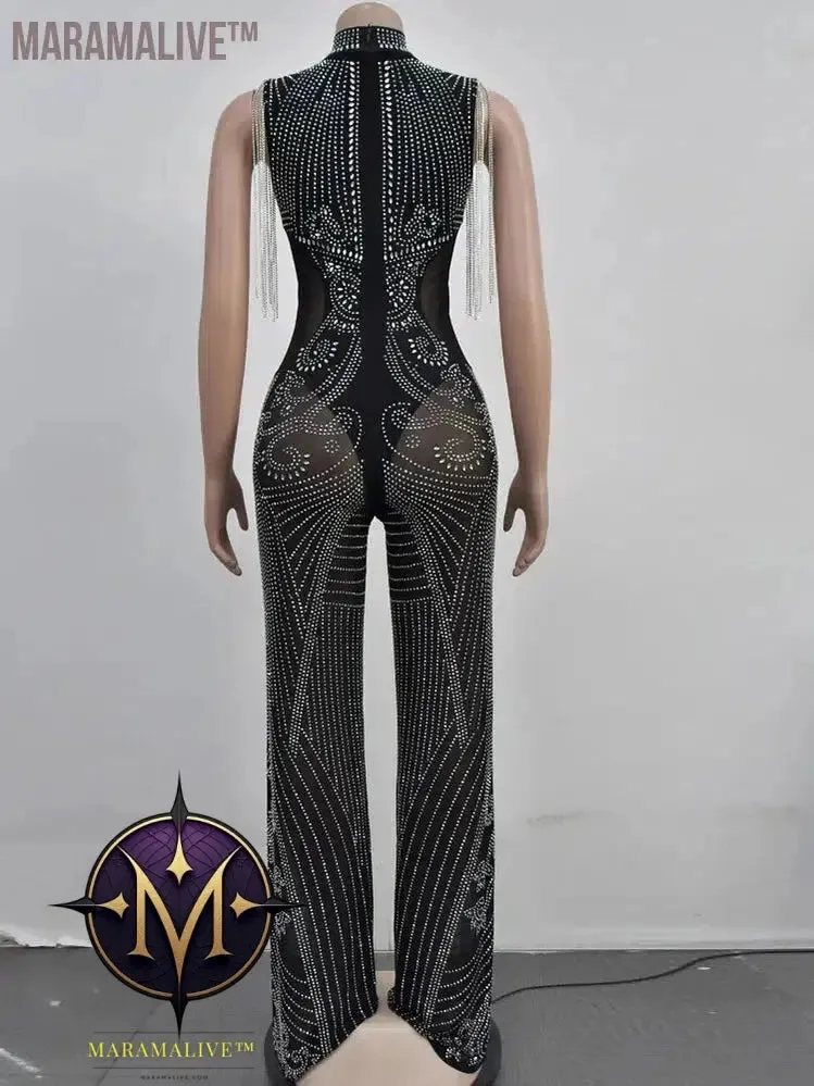 Glamorous Mesh Fringe Rompers - Stunning Bohemian Style