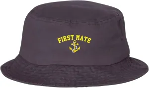 Go All Out First Mate with Anchor Bucket Ponytail Visor Embroidered Cap Dad Hat