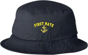 Go All Out First Mate with Anchor Bucket Ponytail Visor Embroidered Cap Dad Hat