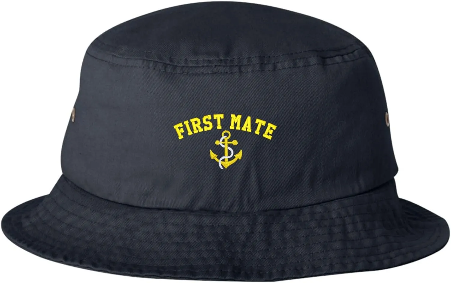 Go All Out First Mate with Anchor Bucket Ponytail Visor Embroidered Cap Dad Hat