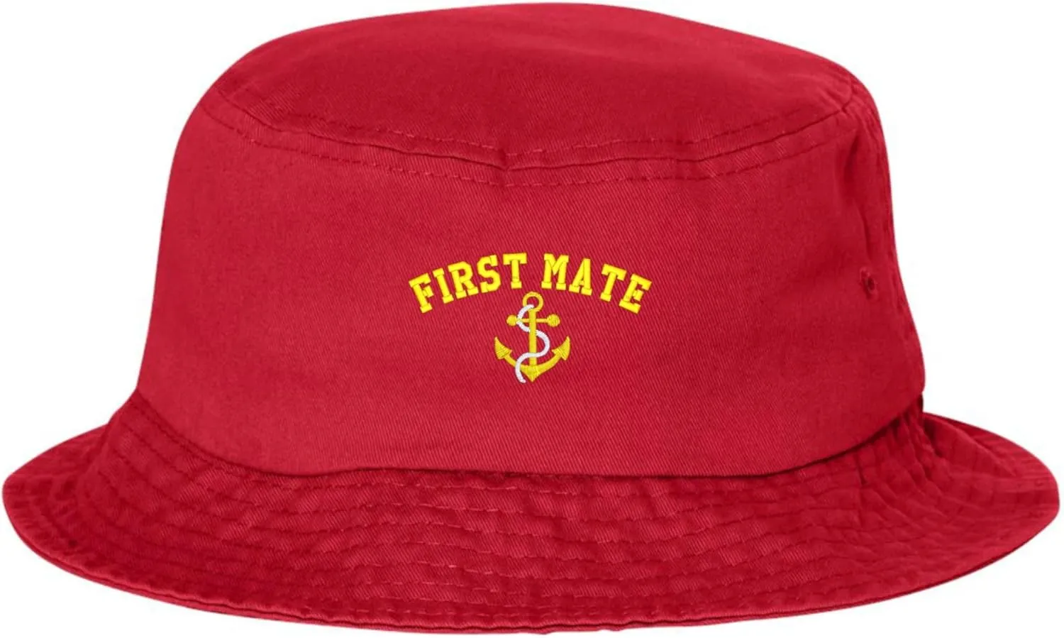 Go All Out First Mate with Anchor Bucket Ponytail Visor Embroidered Cap Dad Hat