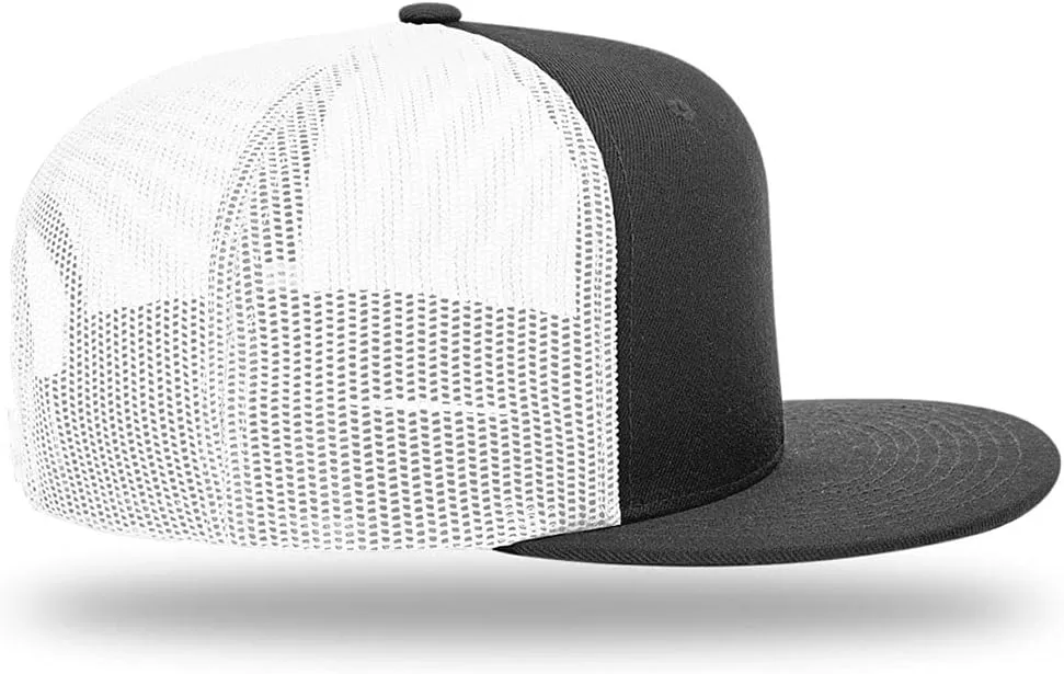 God is Greater Mountain Leather Flatbill Christian Trucker Hat - Fit Snapback Hat - Breathable Mesh Side for Casual Wear
