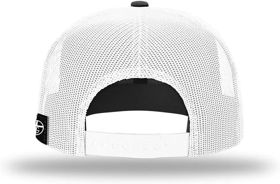 God is Greater Mountain Leather Flatbill Christian Trucker Hat - Fit Snapback Hat - Breathable Mesh Side for Casual Wear