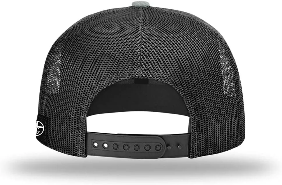 God is Greater Mountain Leather Flatbill Christian Trucker Hat - Fit Snapback Hat - Breathable Mesh Side for Casual Wear