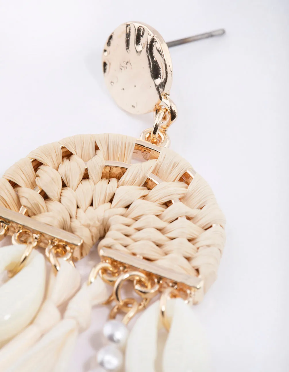 Gold Multi Fringe Pearl Tassel Earrings