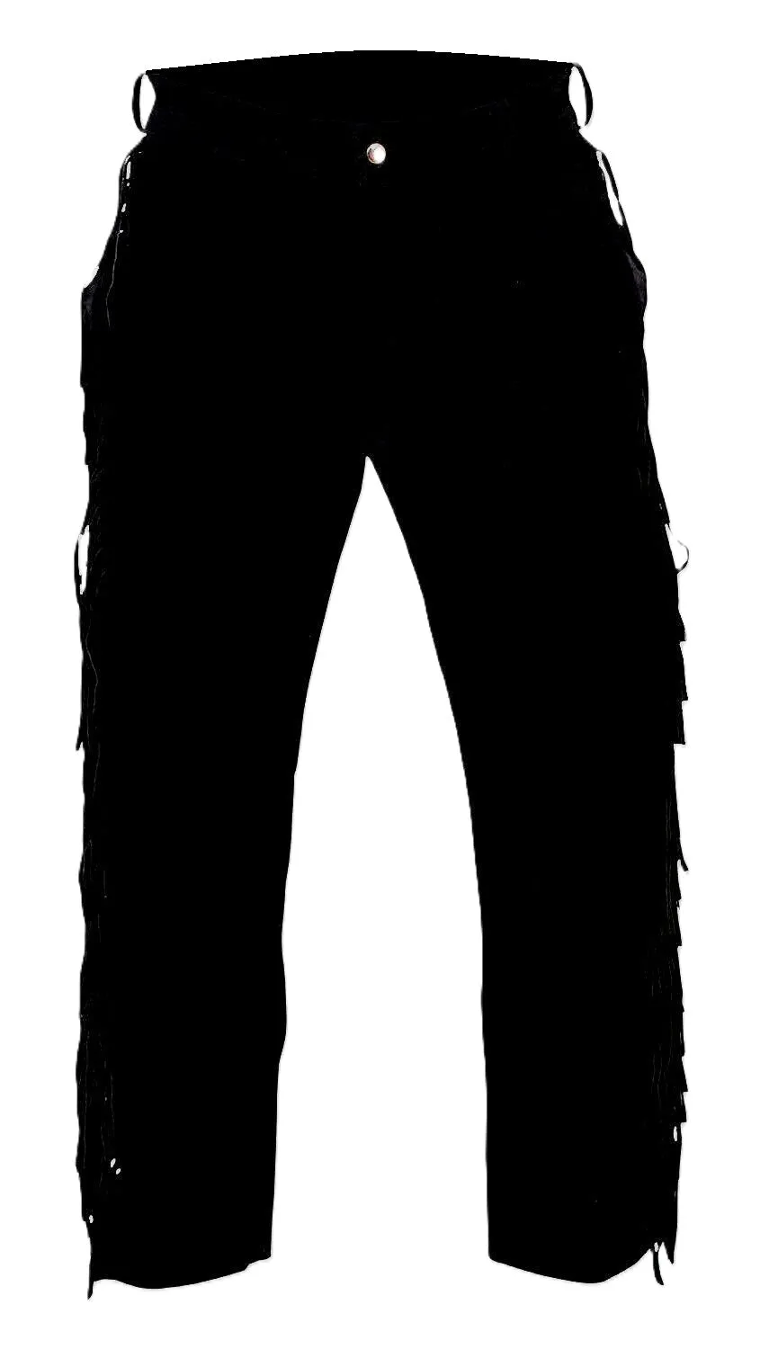 Golden Brown Suede Leather Fringe Pants For Men Western Pant MFP1132