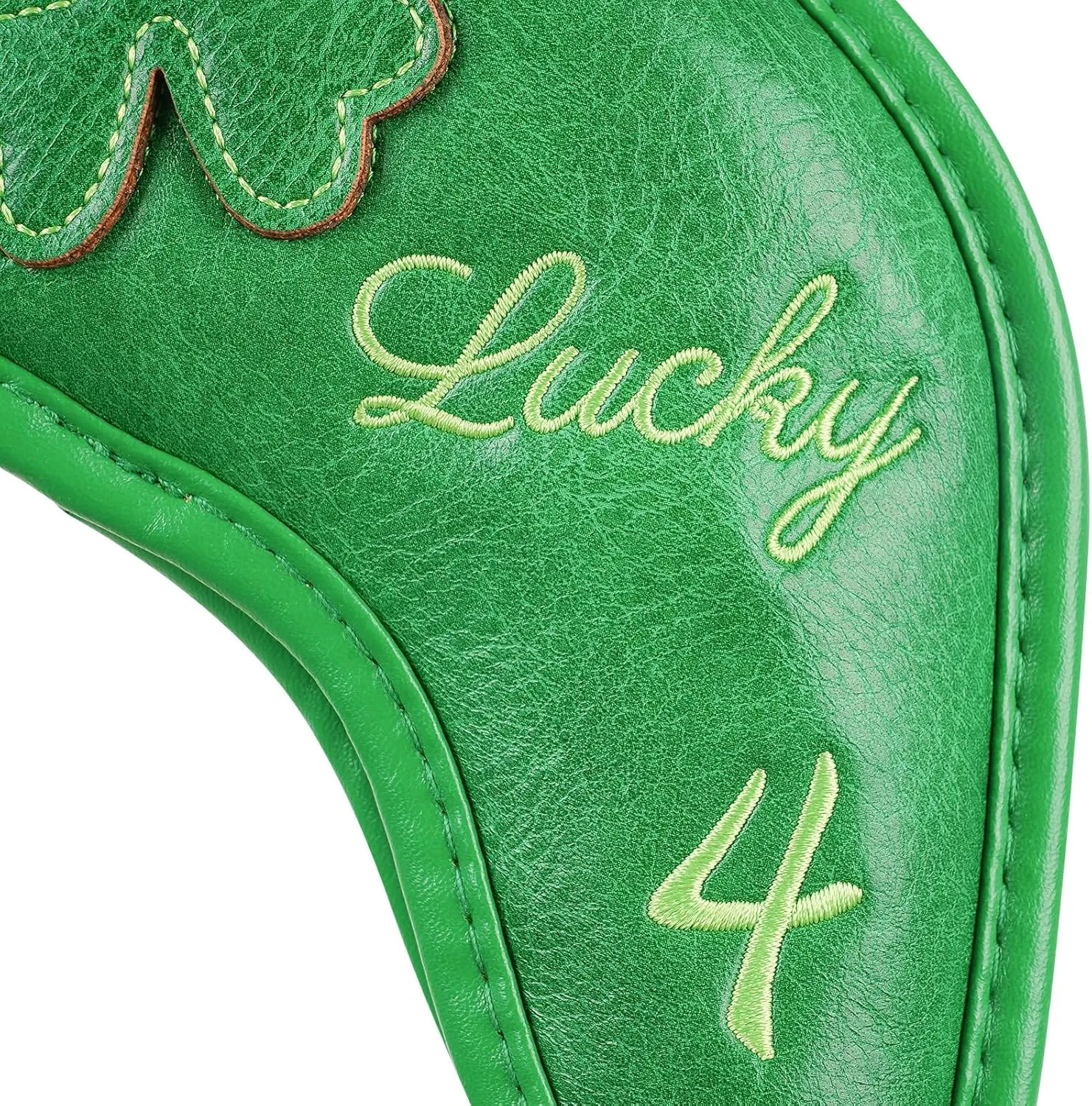Golf Headcovers Golf Club Head Covers Four Leaf Clover Good Luck Charm - Clover Style Premium Leather Driver Fairway(FW) Wood Hybrid(UT) with Number Tags
