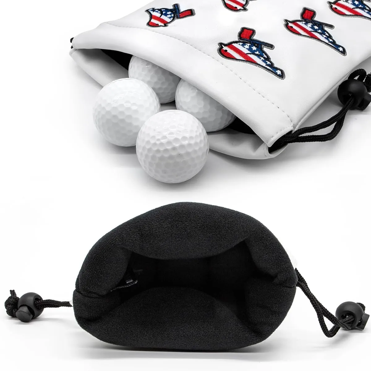 Golf Valuables Pouch - Leather Tee Pouch with Drawstring Closure, Portable Golf Accessories