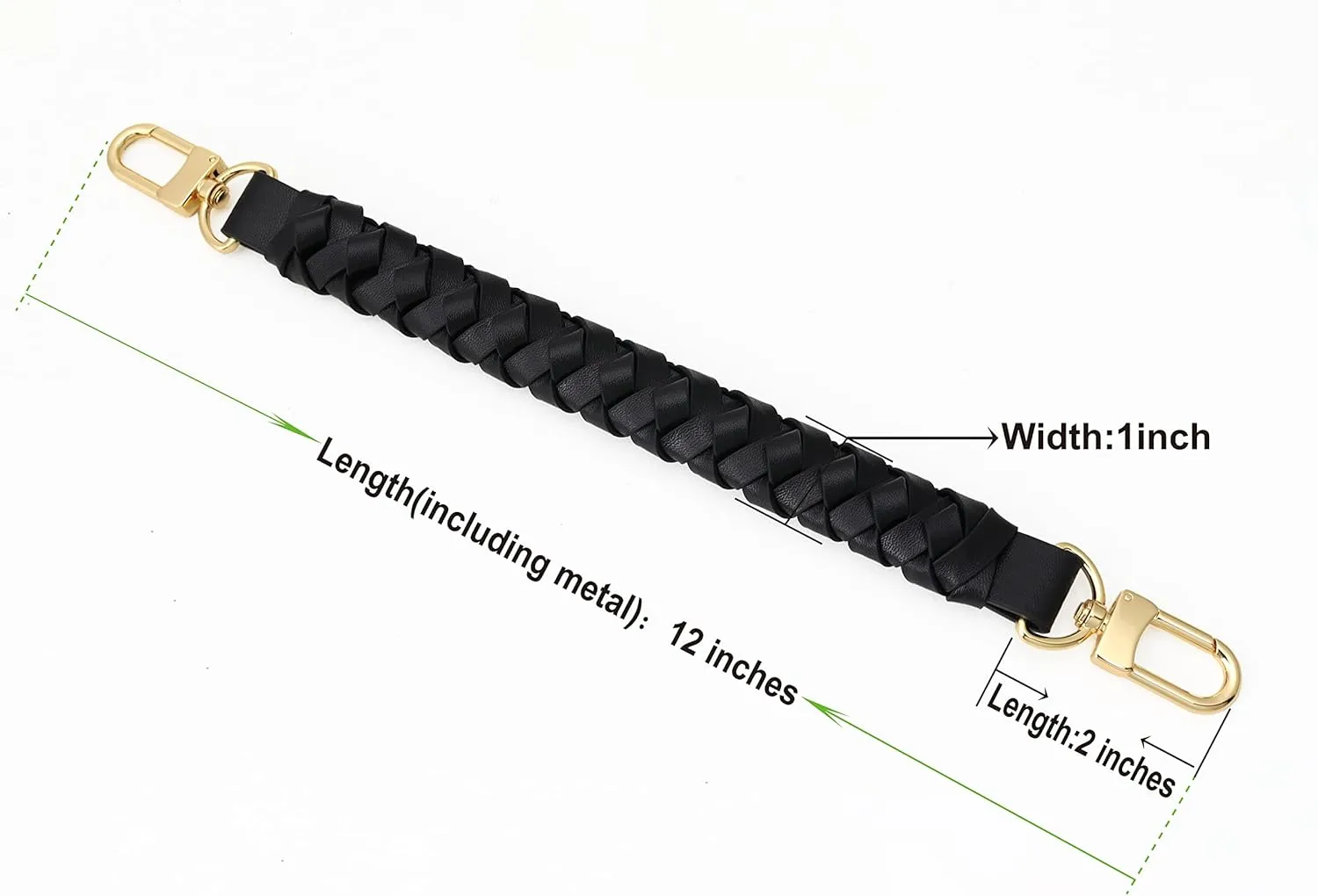 GOXTECH 12 Inches Genuine Leather Top Braided Handle Suitable for Hobo Bucket Bags Pochette Bag