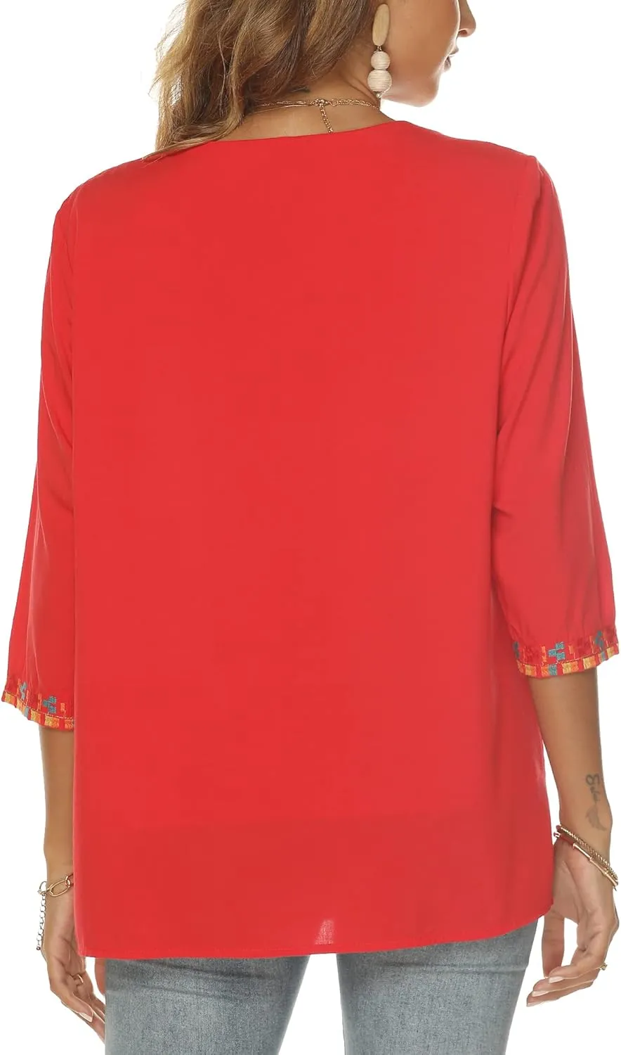 Grosy Bohemian Embroidered Tops for Women, Hippie Clothes, Mexican Peasant Blouses, Traditional Boho Clothing Tunic Shirts