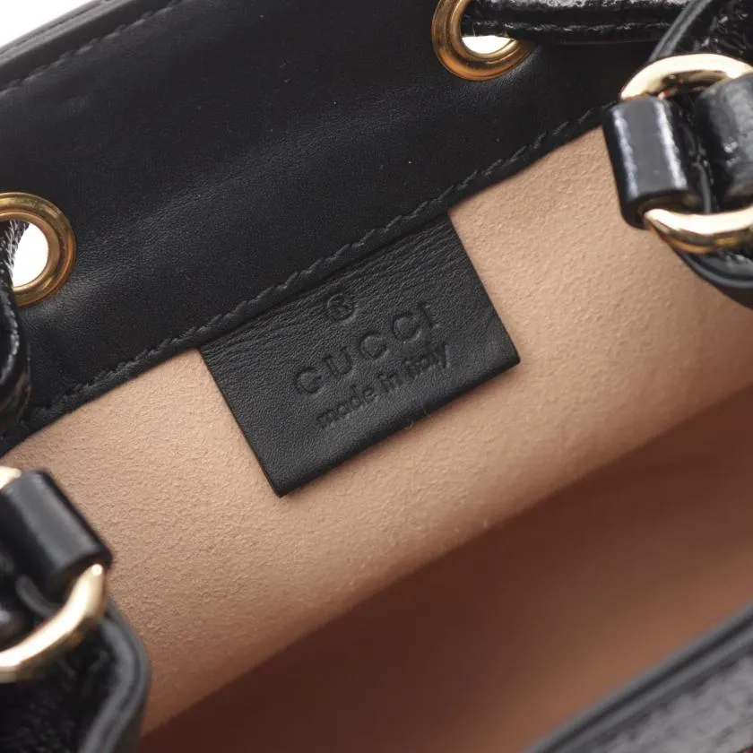 GUCCI Ophidia Mini Bucket Bag Embroidery Suede Leather Red Black 953012 Shoulder Bag