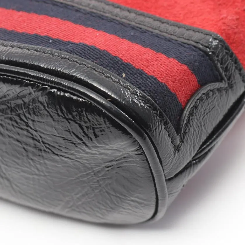 GUCCI Ophidia Mini Bucket Bag Embroidery Suede Leather Red Black 953012 Shoulder Bag