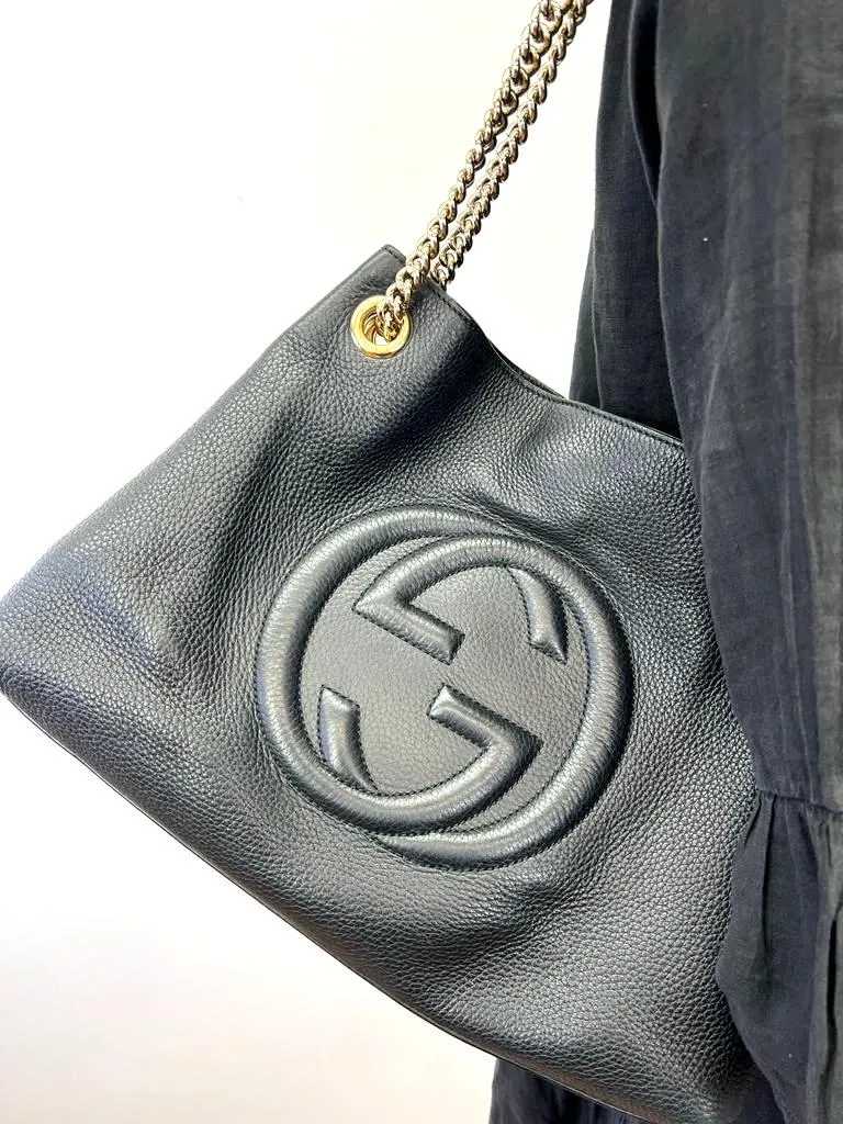 GUCCI SOHO LEATHER CHAIN SHOULDER BAG