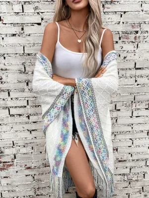 GYPSY - Trendy Fringe Hooded Poncho