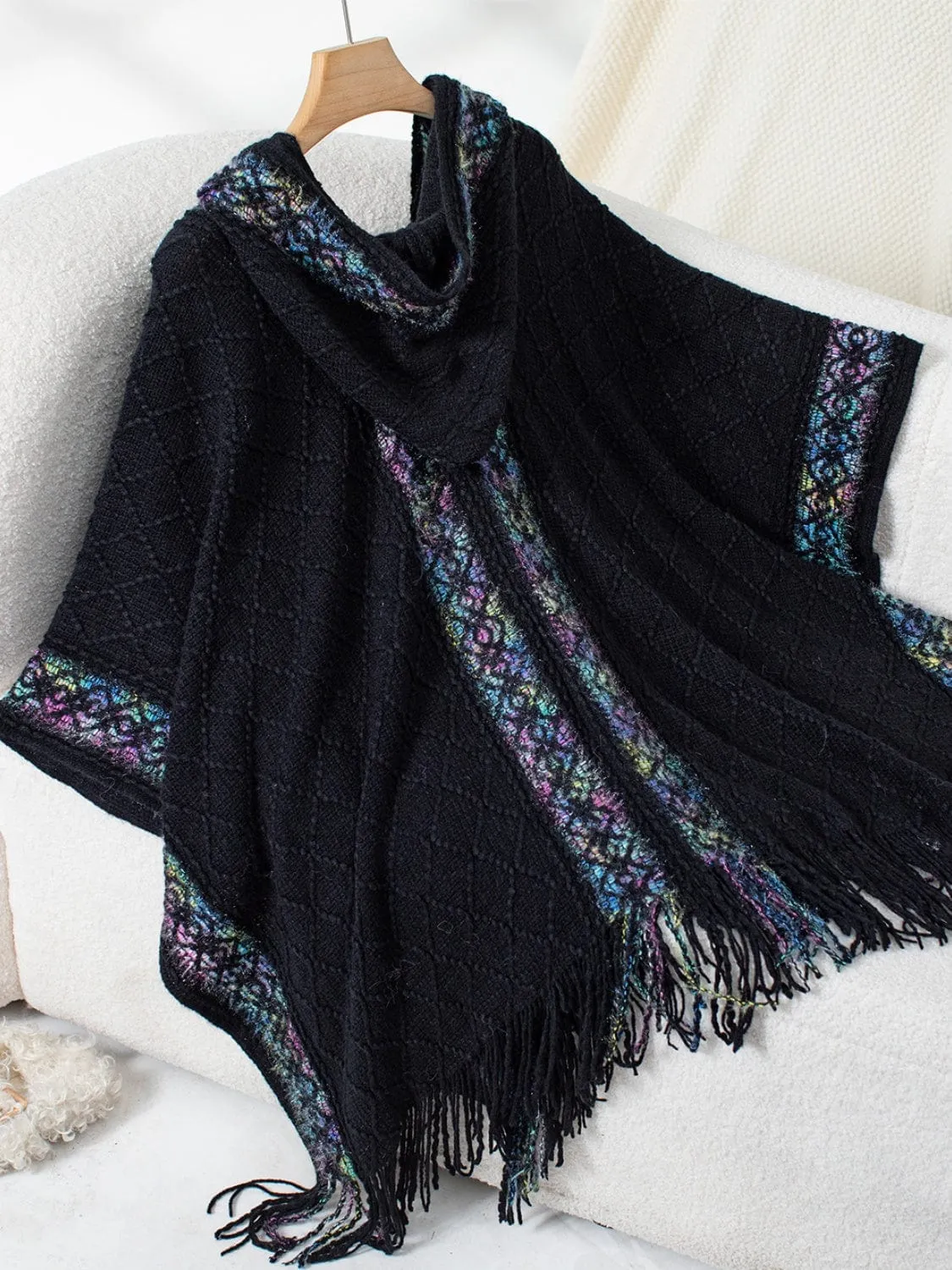GYPSY - Trendy Fringe Hooded Poncho