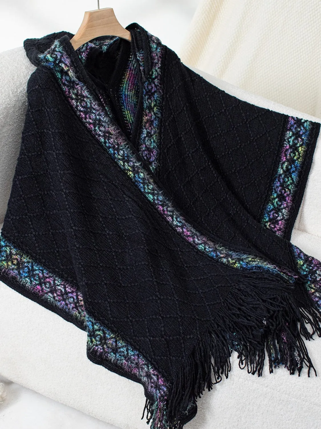 GYPSY - Trendy Fringe Hooded Poncho