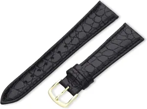Hadley-Roma 22mm 'Men's' Leather Watch Strap, Color:Black (Model: MSM717RA 220)