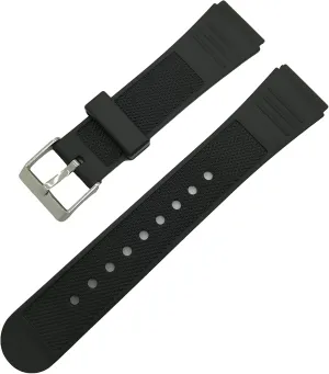 Hadley Roma MS3152 20mm Black PVC Rubber Men's Diver Watch Band