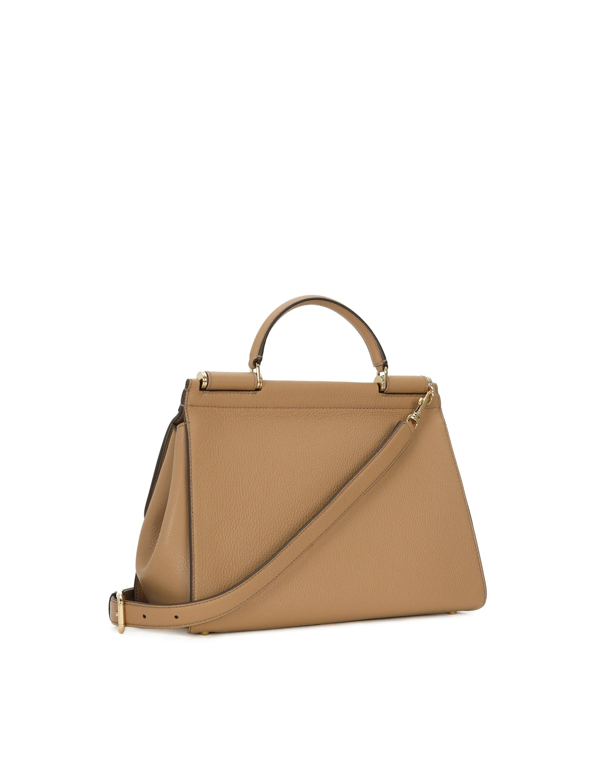 Handbag in drummed calf leather