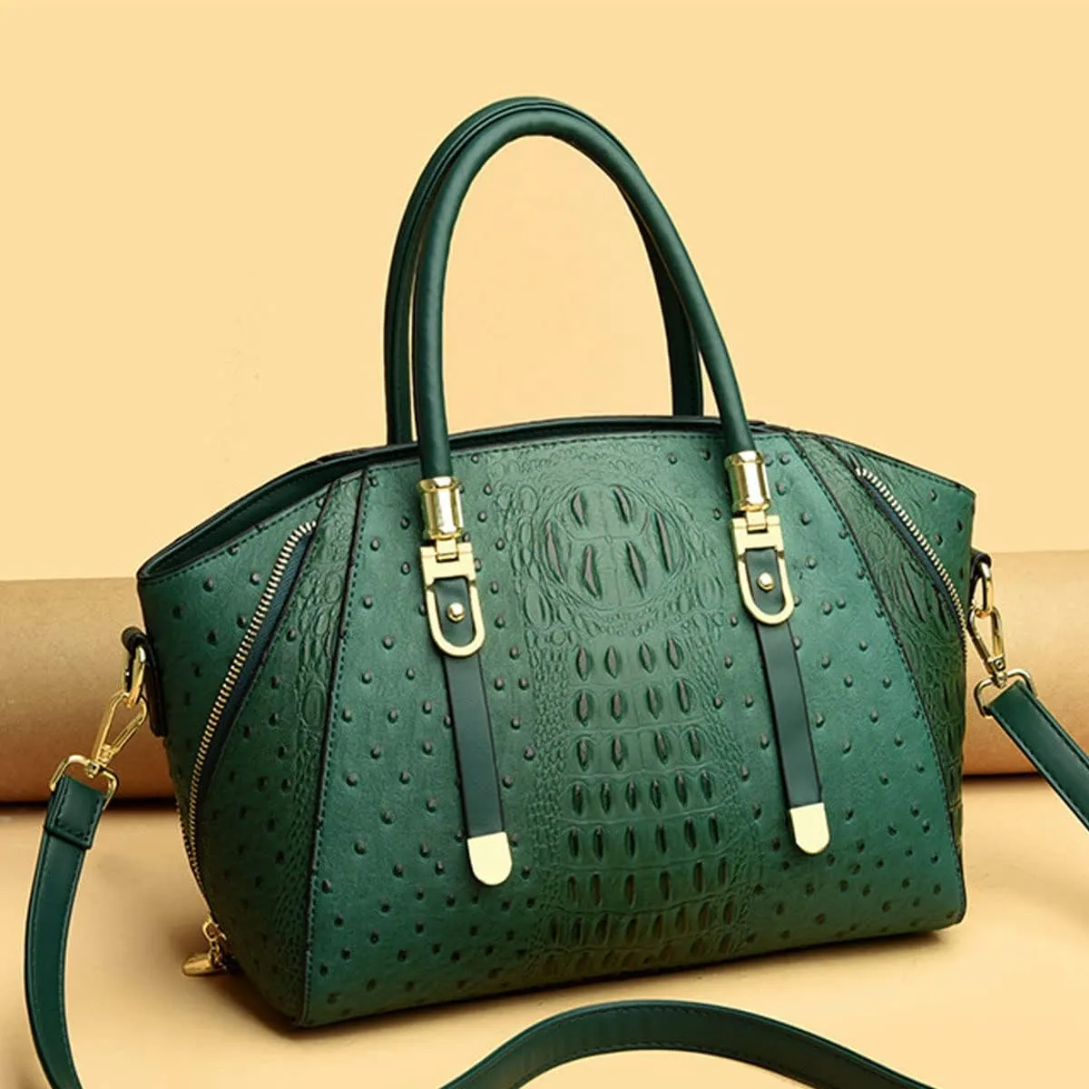 Handbags and Purses for Women PU Leather Shoulder Bag Crocodile Pattern Top-Handle Satchel Fashion Ladies Tote