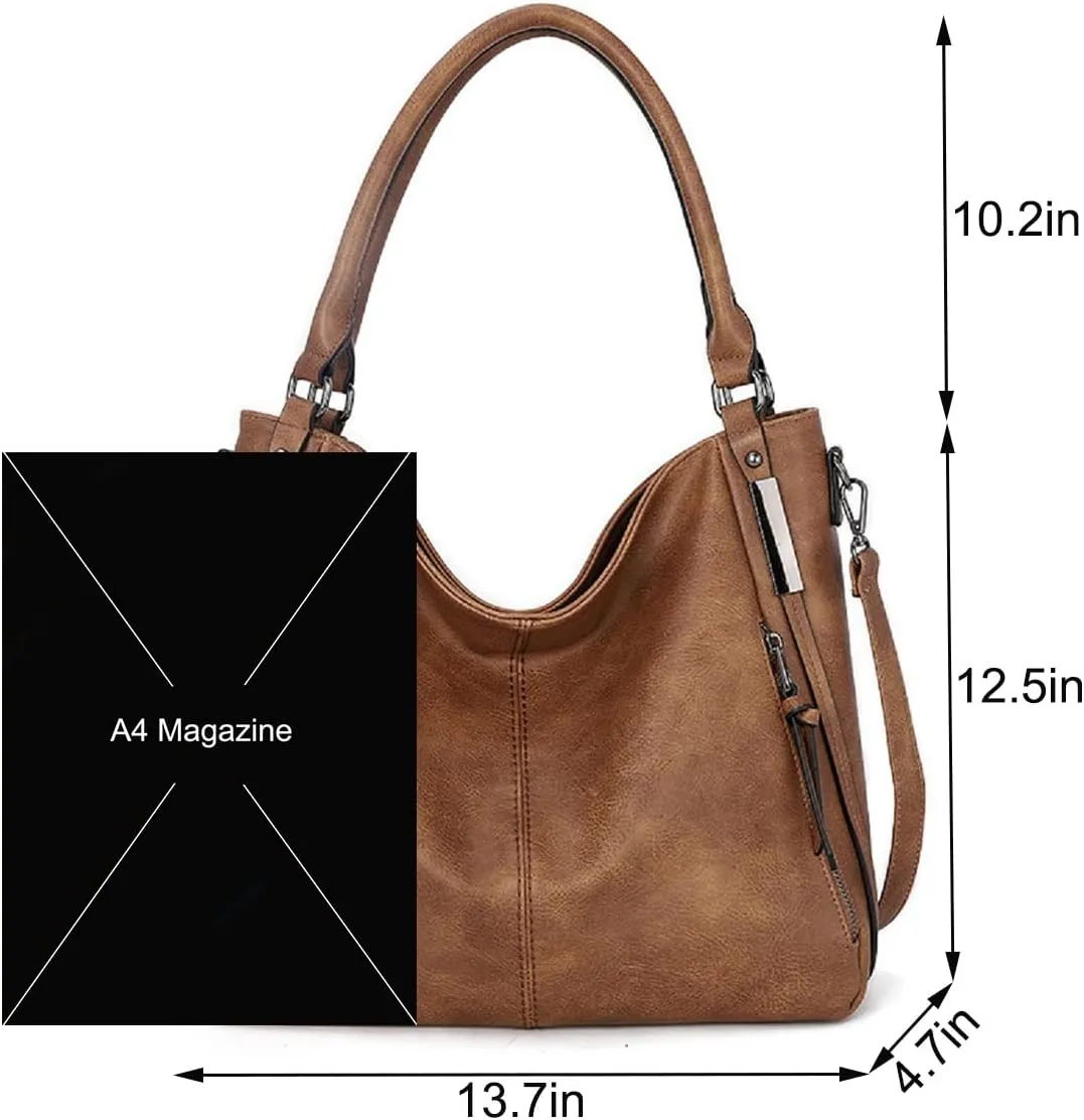Handbags and Purses for Women PU Leather Top Handle Satchel Large Shoulder Bag Fashion Ladies Tote(Blue)