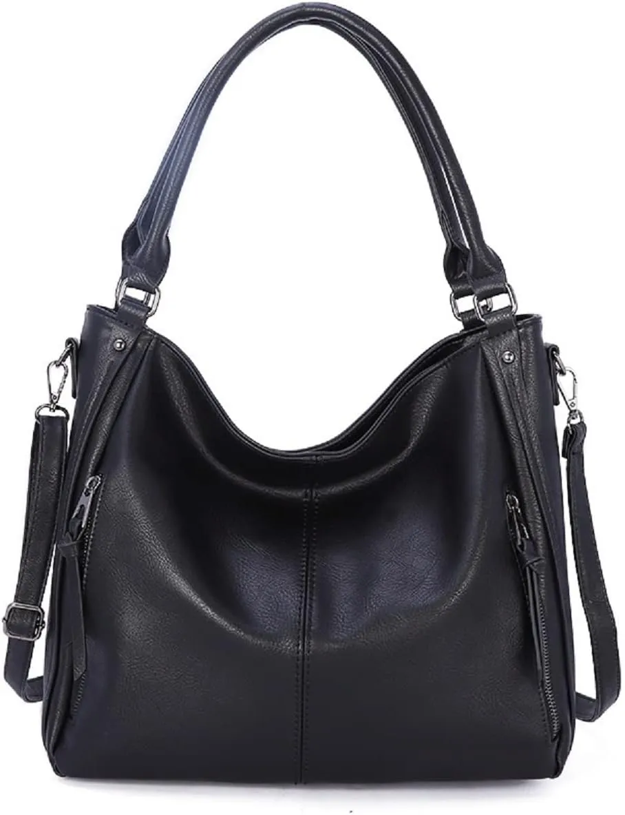 Handbags and Purses for Women PU Leather Top Handle Satchel Large Shoulder Bag Fashion Ladies Tote(Blue)