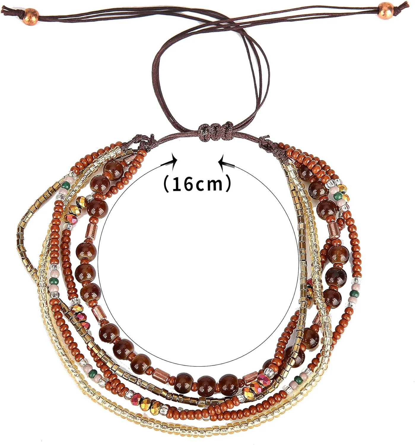 Handmade Adjustable Wrap Bracelet Bohemian String Braided Beads Anklets Gifts for Women